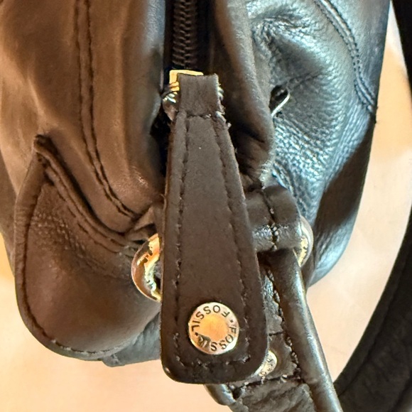 Fossil Black Pebbled Leather Shoulder Bag Medium Size 75082 With Fossil Key - Picture 4 of 16